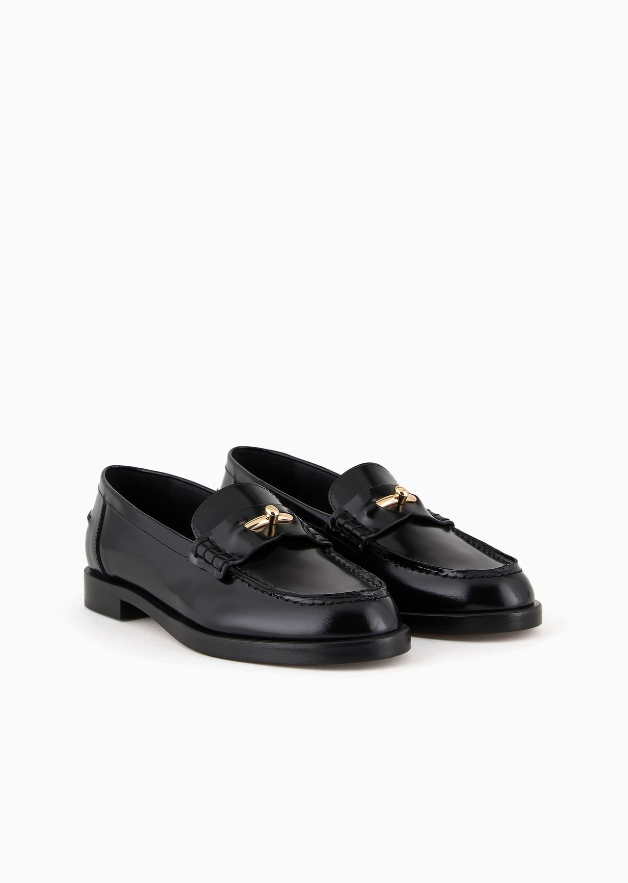 Polished leather loafers with stirrup bar - 3