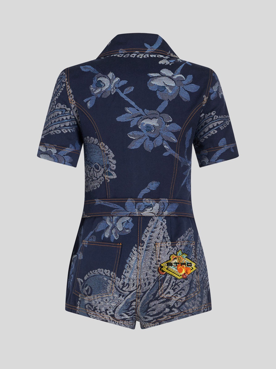 MINI JACQUARD DENIM JUMPSUIT - 6