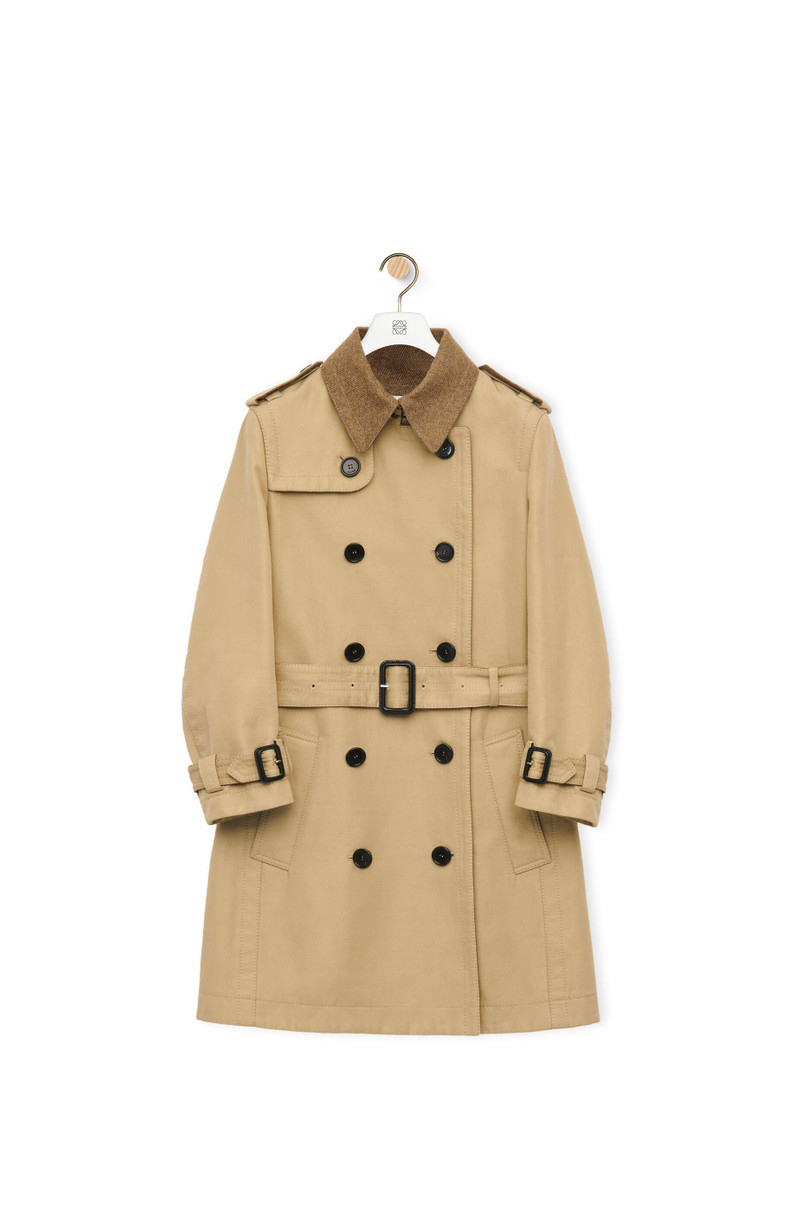 Short trench coat in cotton, linen and cashmere 1
