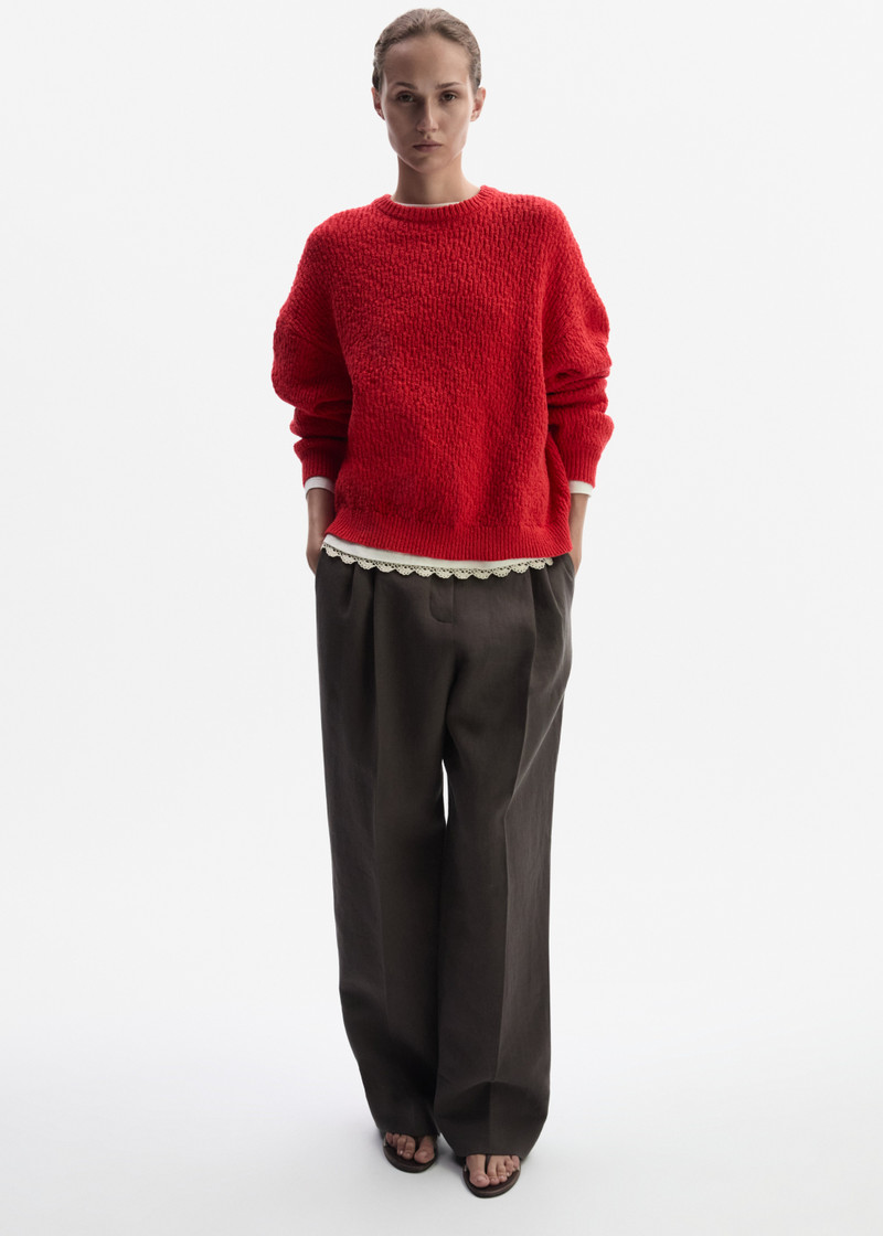 MAGDA BUTRYM Textured cotton sweater in red outlook