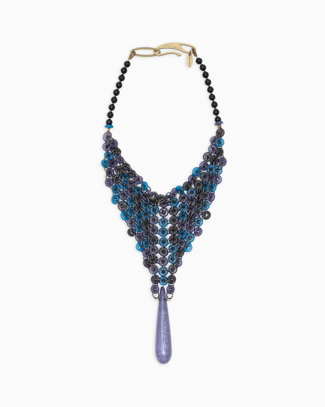 CHOKER NECKLACE WITH BRAIDING AND PENDANT - 1