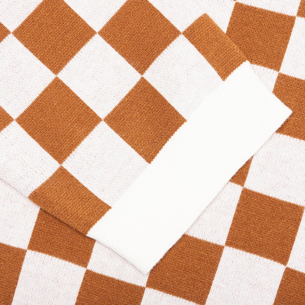 CHECKERED SWEATER - BURNT ORANGE - 4