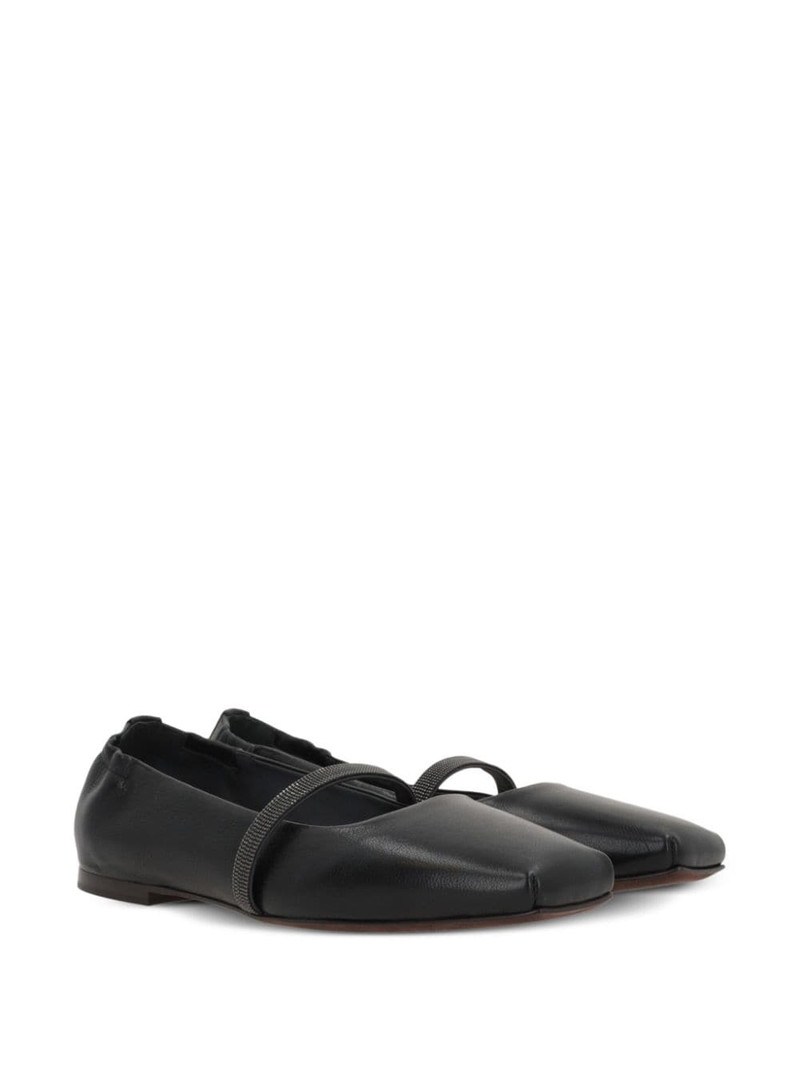 Brunello Cucinelli square-toe ballerina shoes outlook