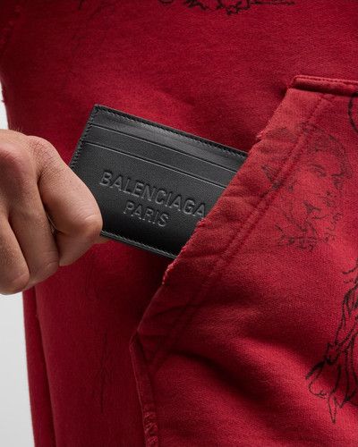 BALENCIAGA Men's Duty Free Embossed Logo Leather Card Holder outlook