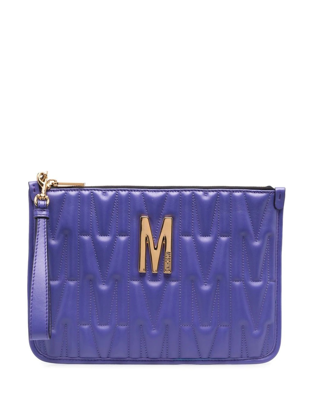 quilted M clutch bag - 1