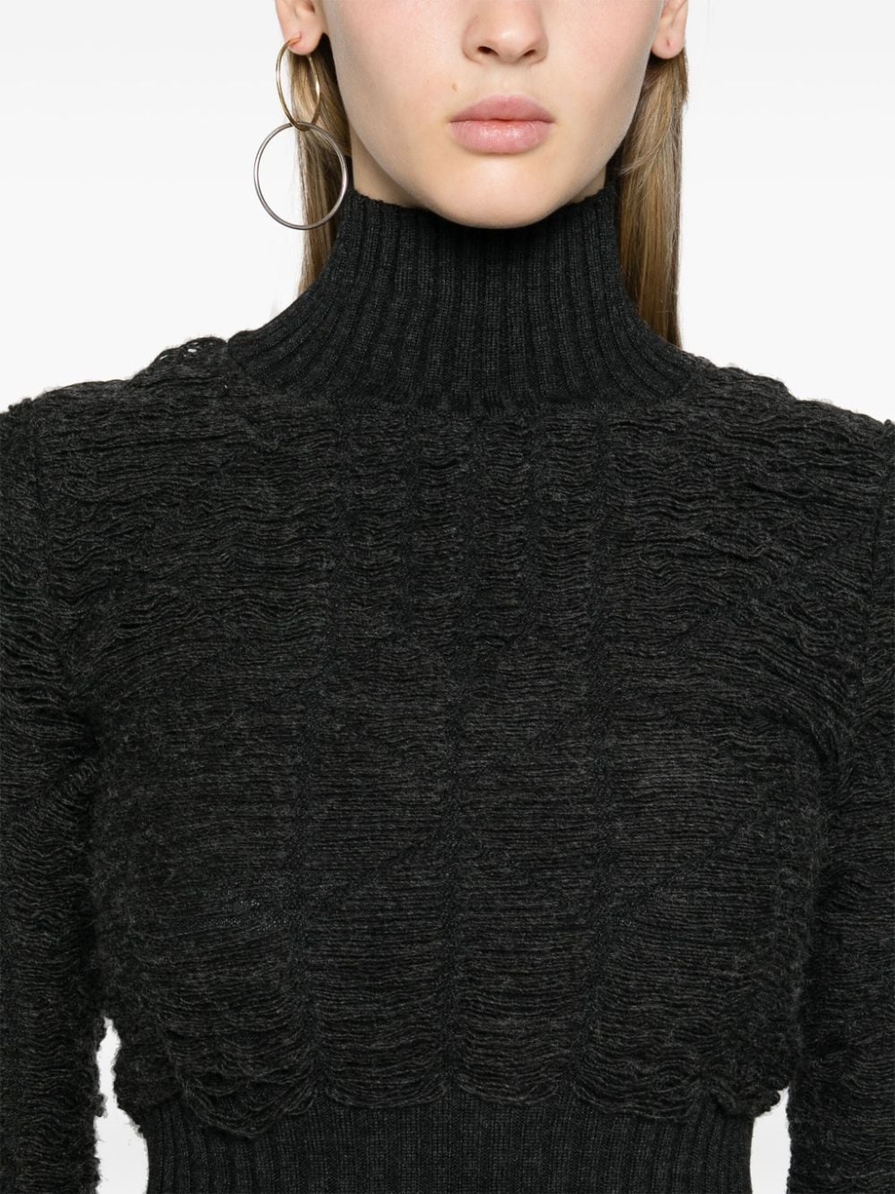 high-neck distressed jumper - 5