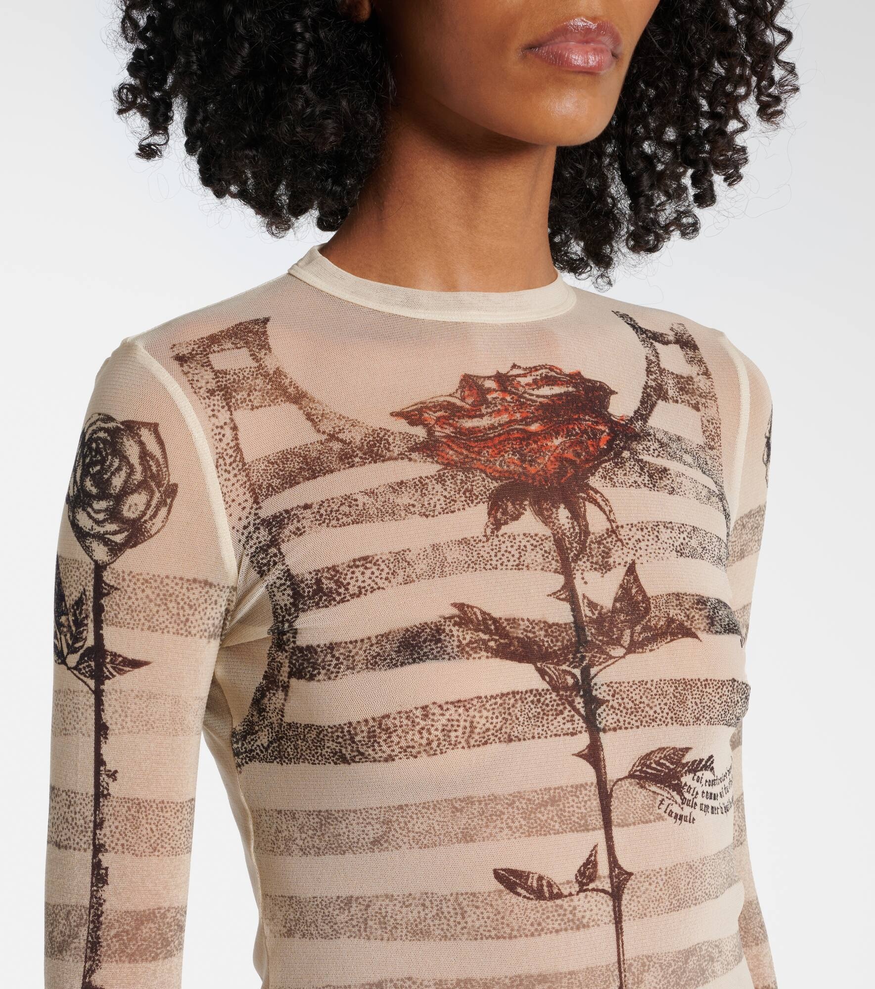 Trompe l’oeil mesh maxi dress - 4