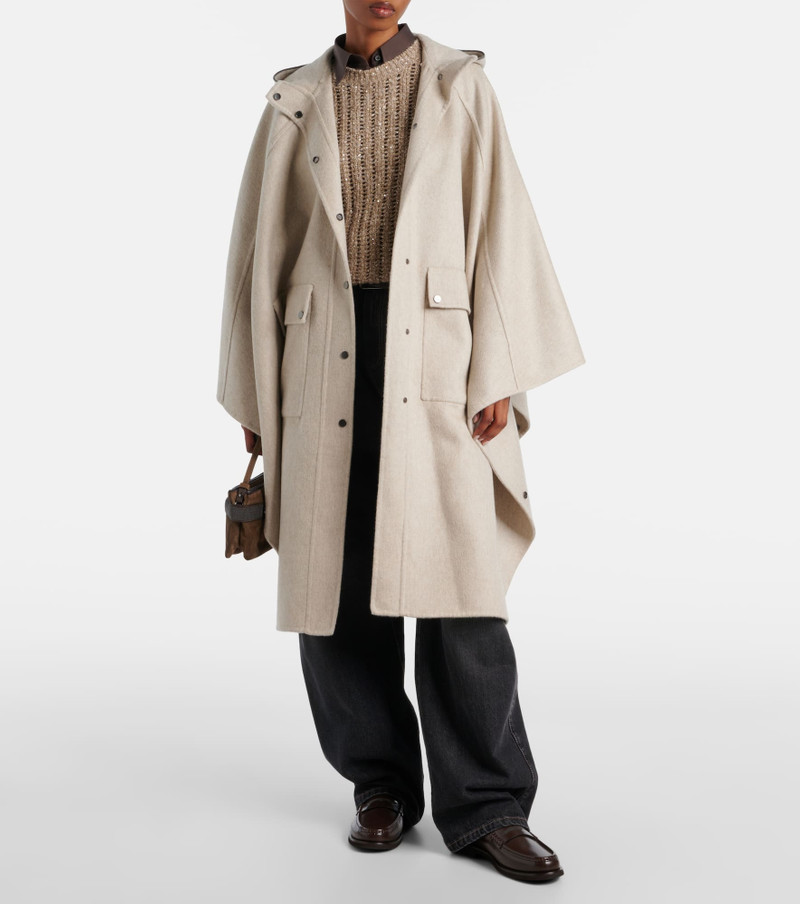 Brunello Cucinelli Hooded cashmere cape outlook