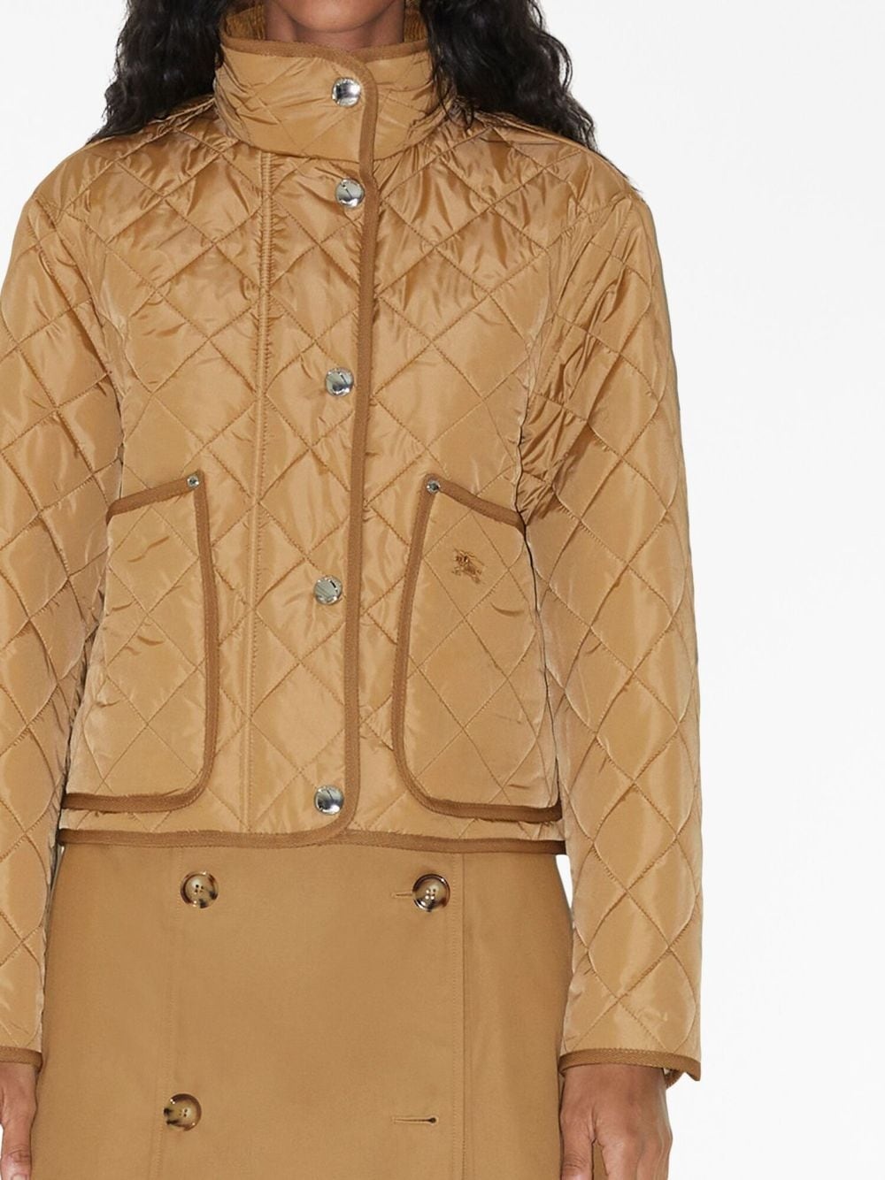 diamond-quilted hooded jacket - 5