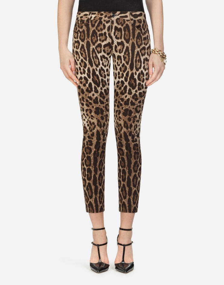 Five-pocket leopard-print pants - 1