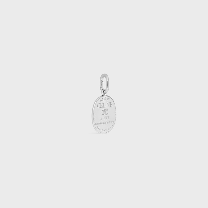 Celine Charms Maison Celine Medal in Brass with Rhodium Finish 3