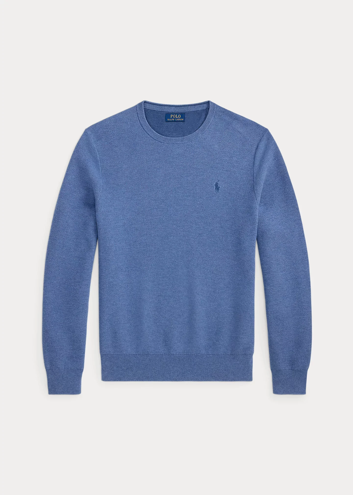 Mesh-Knit Cotton Crewneck Sweater - 1