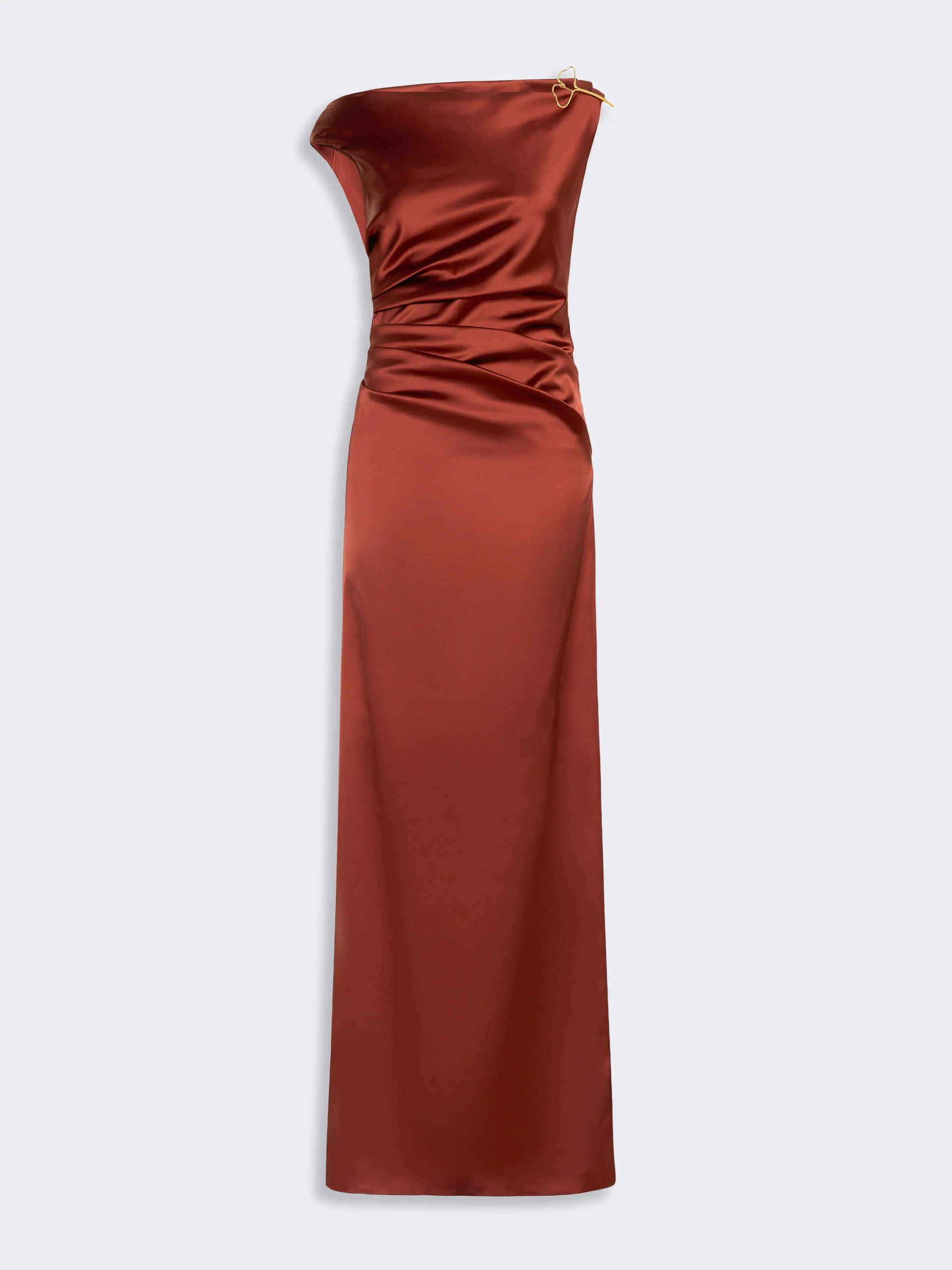 DREAM Long stretch satin dress - ANTIQUE ROSE - 1