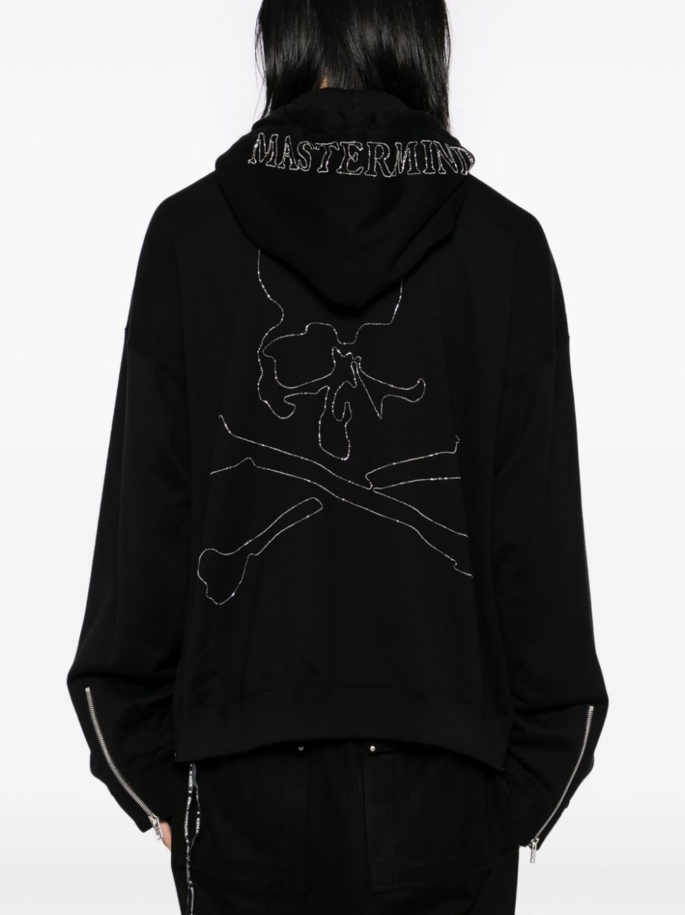 logo beaded hoodie - 4
