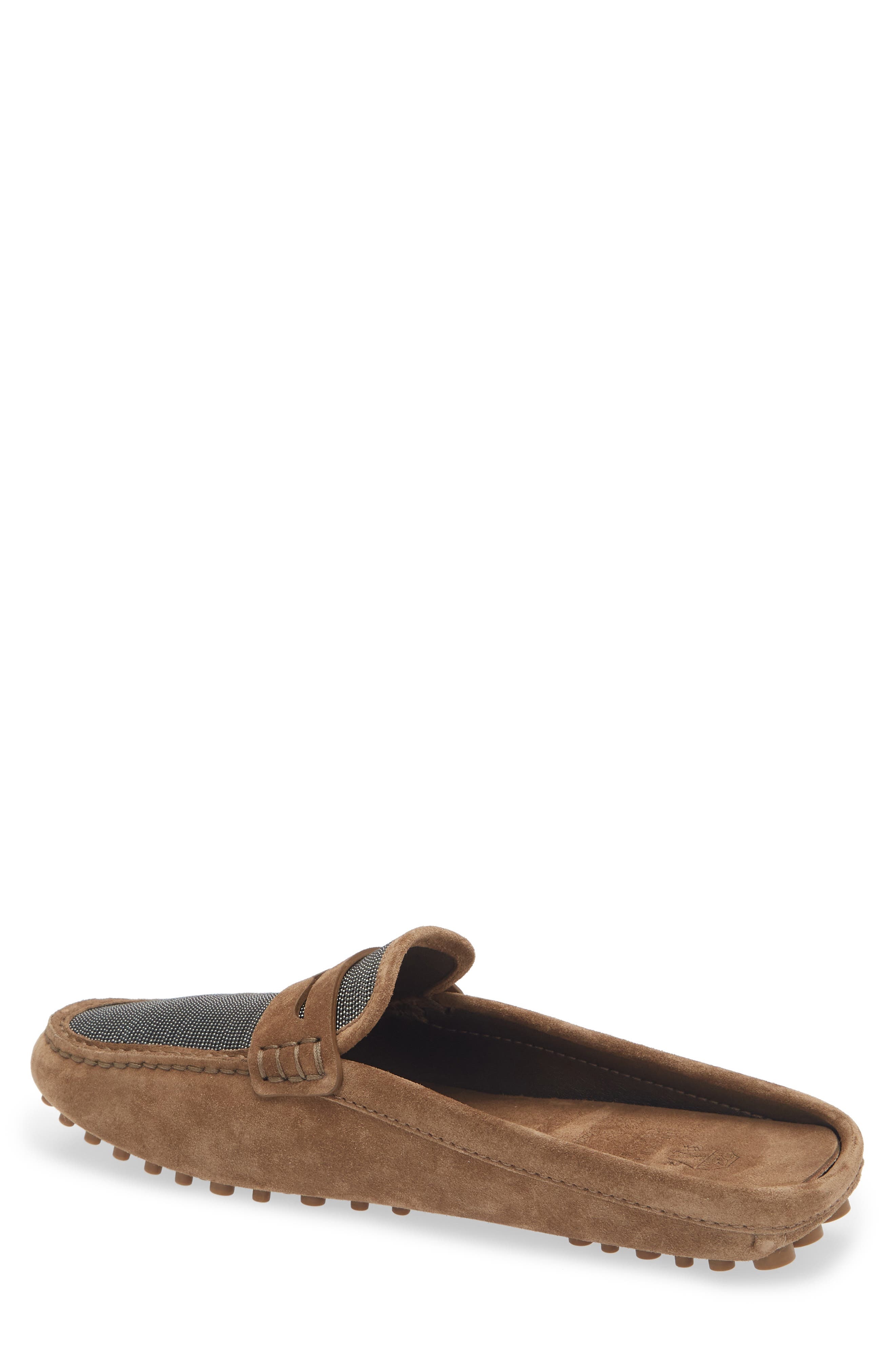 Brunello Cucinelli Monili Penny Loafer Mule in C7495 Brown at Nordstrom - 2