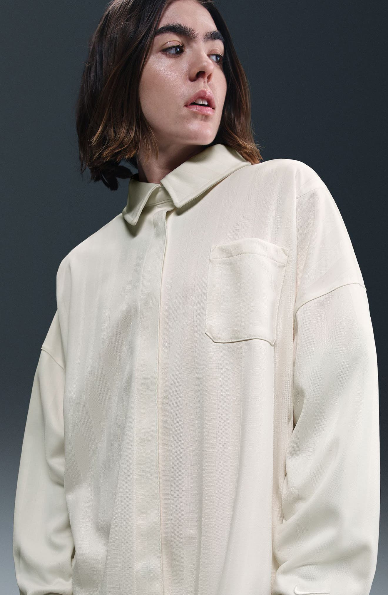 Nike Sportswear Stripe Shirt in Pale Ivory/Sail at Nordstrom - 8