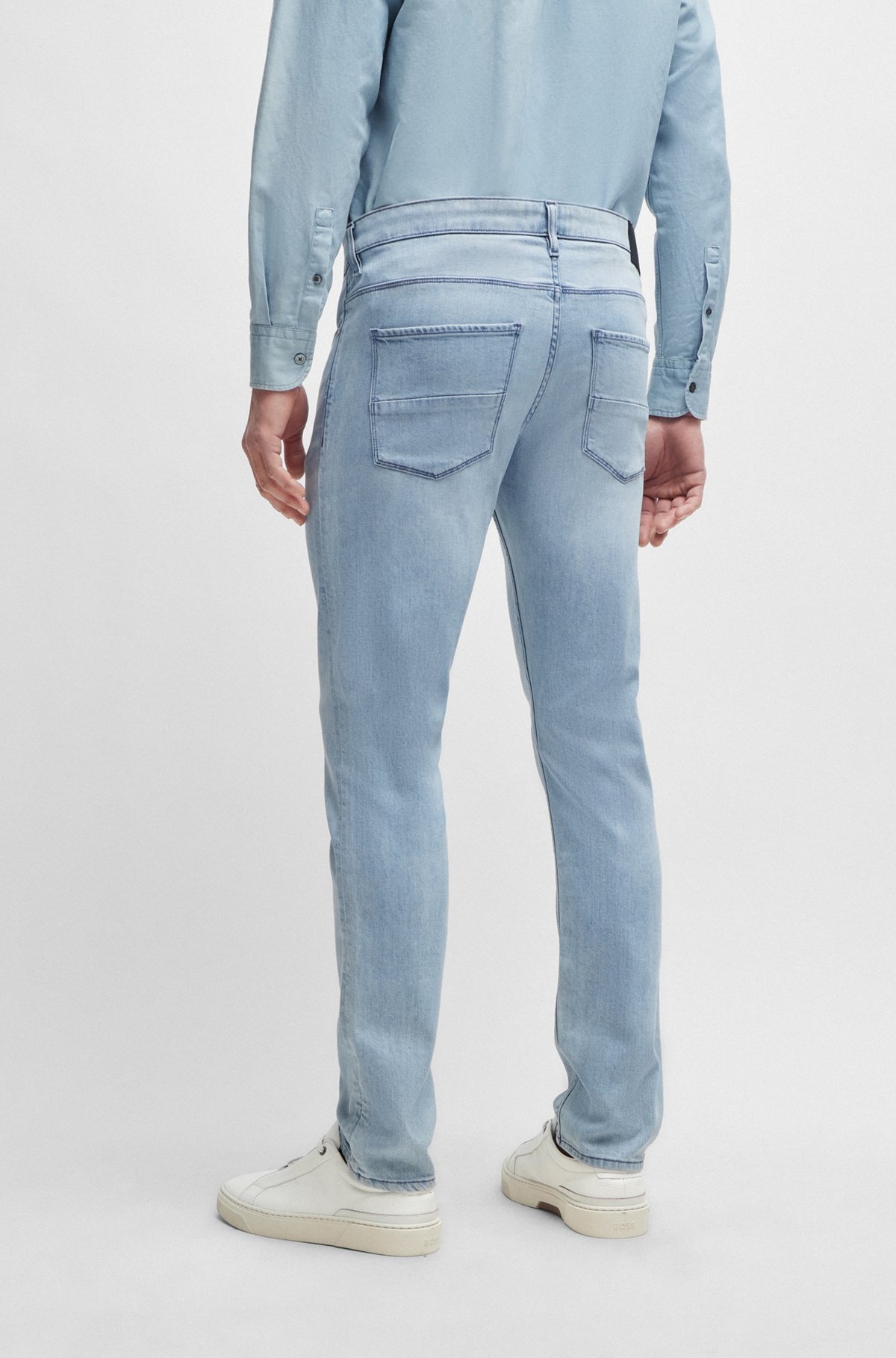 SLIM-FIT JEANS IN BLUE ITALIAN DENIM - 4