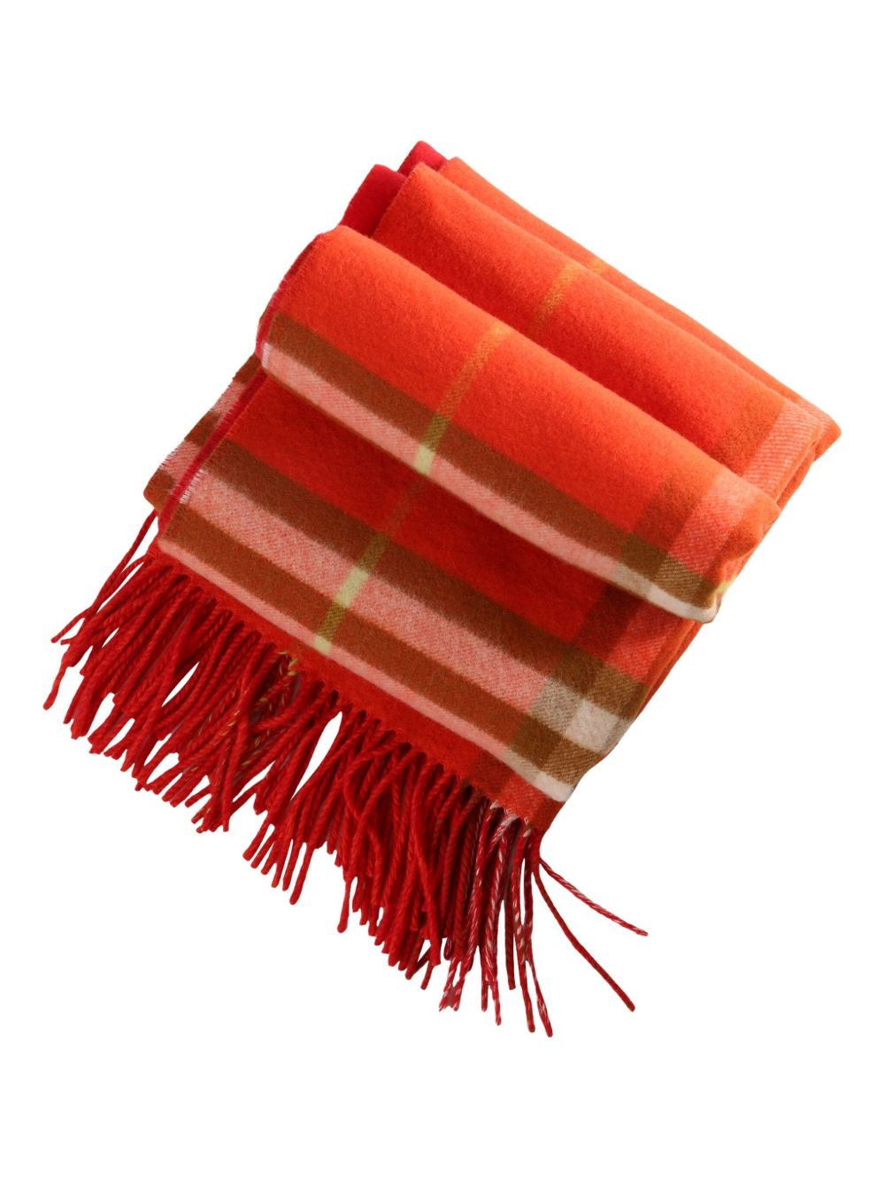 checked fringed scarf - 2