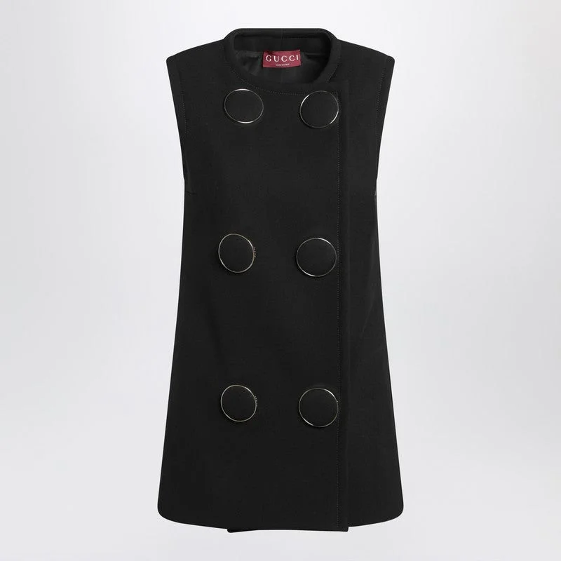 Gucci Black Vest With Large Buttons Women - 1