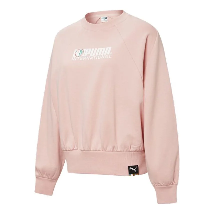 (WMNS) PUMA Round-neck Printing Sweatshirt Pink/Red 531292-15 - 1