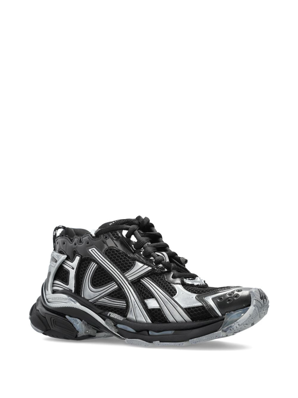 lace-up metallic trainers - 2