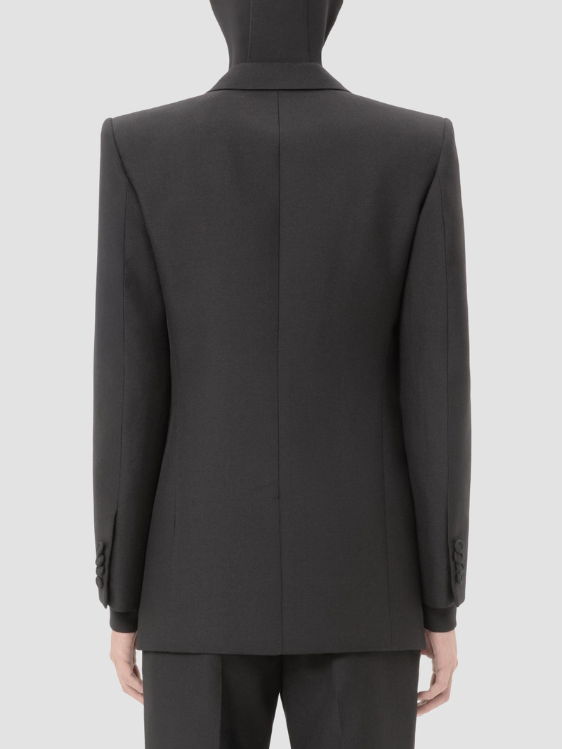Men's Double-Breasted Wool Gabardine Jacket - Black 5