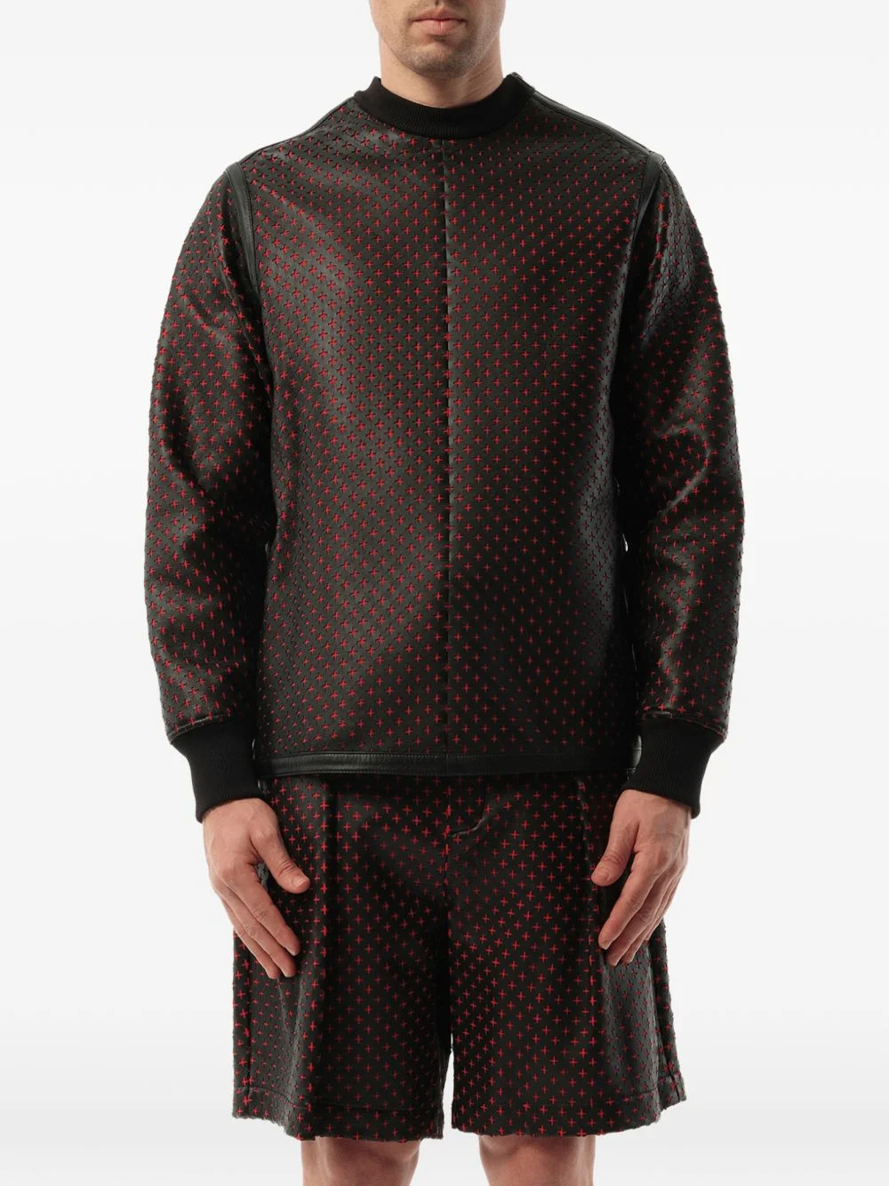 perforated leather sweater - 1