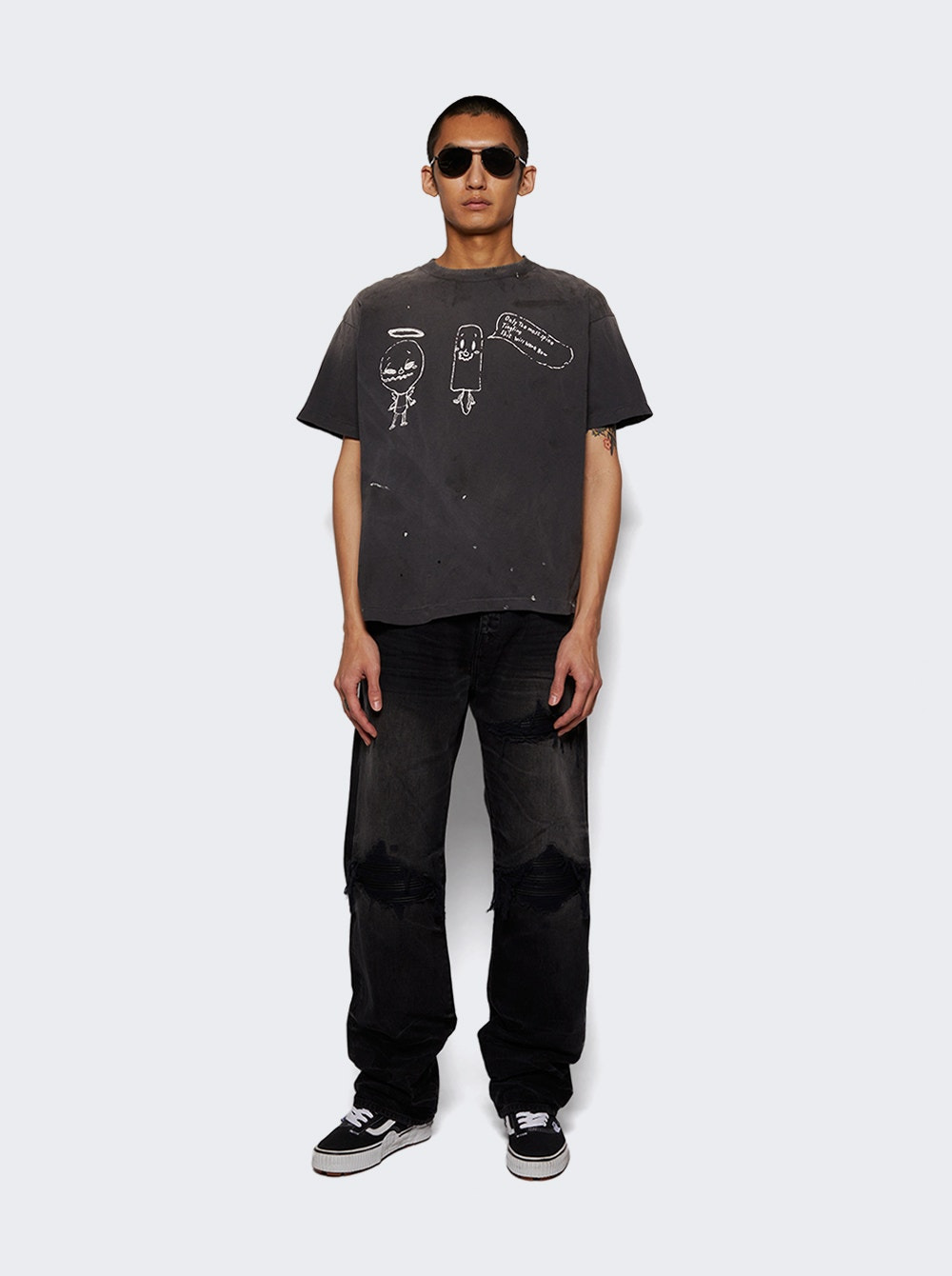Leather Straight Mx1 Jean Vintage Black - 5