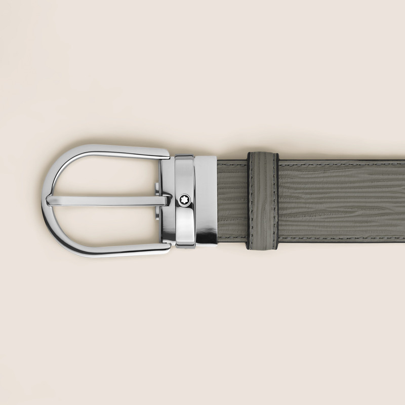 Montblanc HORSESHOE BUCKLE MEDIUM GREY 35MM LEATHER BELT outlook