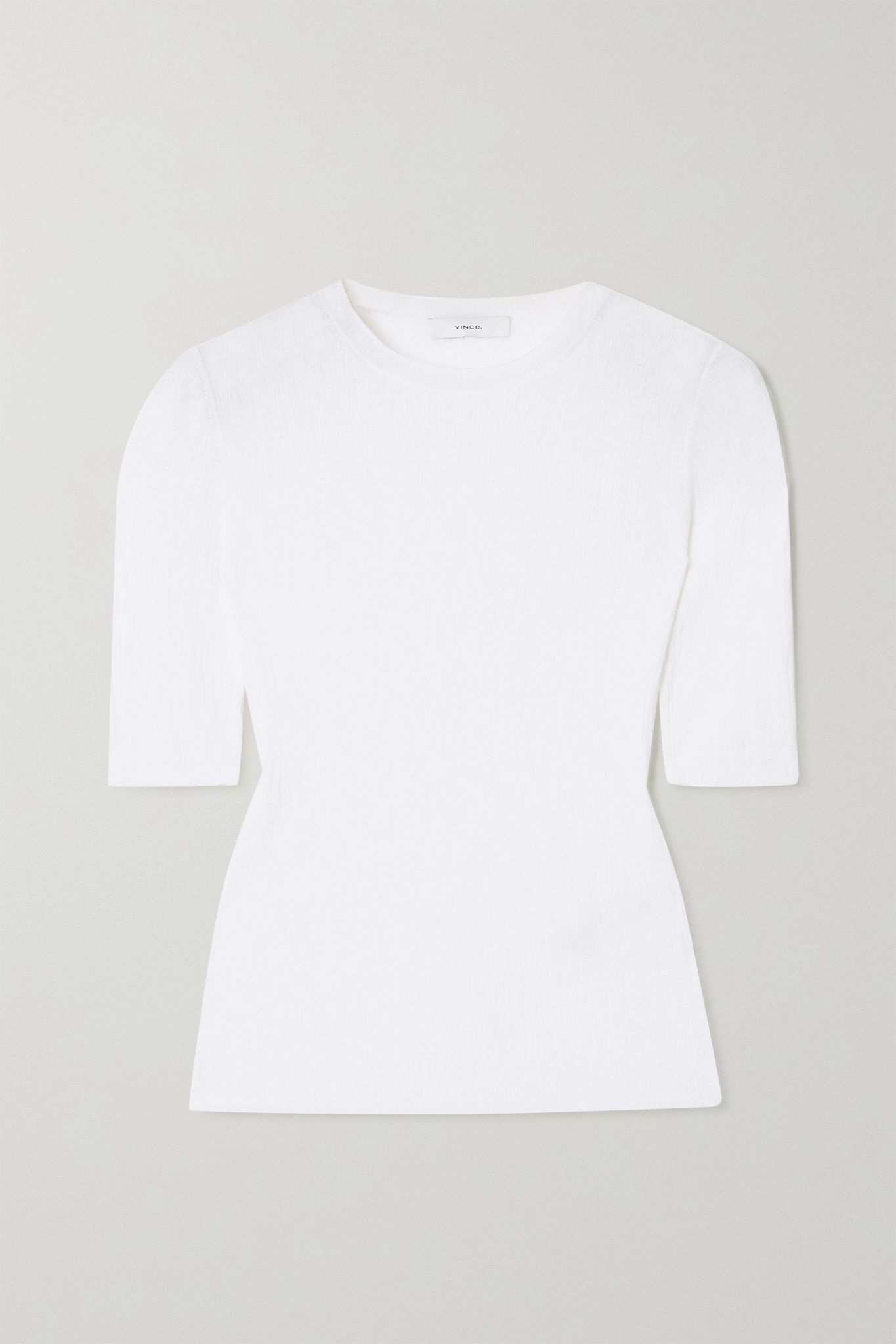 Plissé cotton-crepon T-shirt - 1