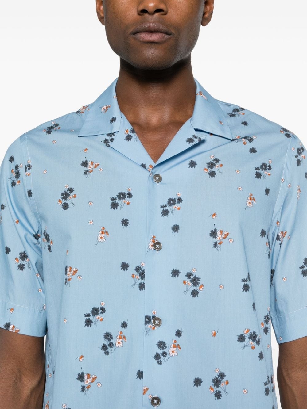 floral-print bowling shirt - 5