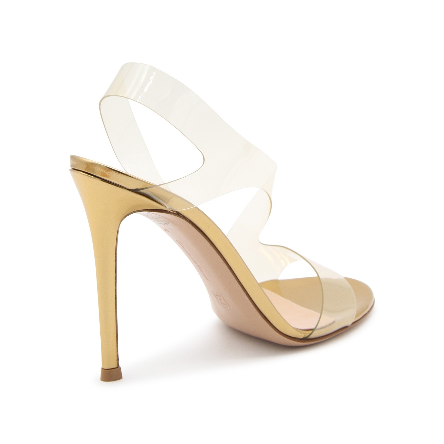 NUDE LEATHER AND PVC METROPOLIS SANDALS - 3