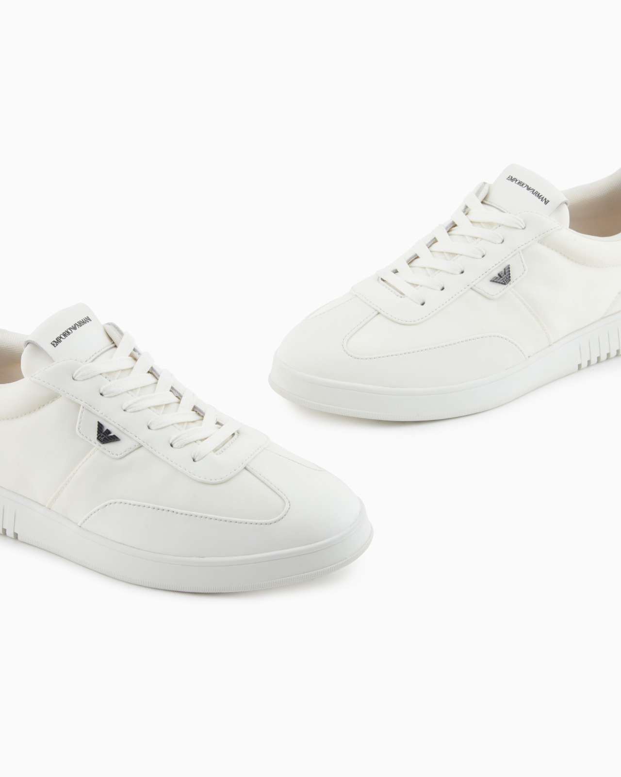NYLON SNEAKERS WITH LEATHER DETAILS - 5