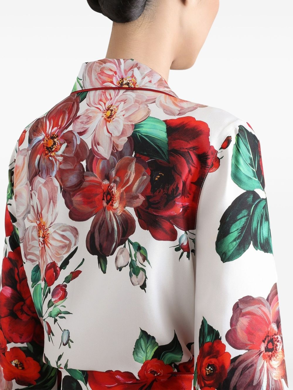 Rose-print twill shirt - 5