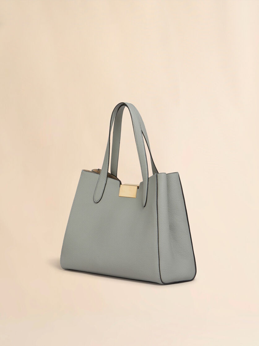GREY LEATHER TRUNKAROO TOTE HANDBAG - 2