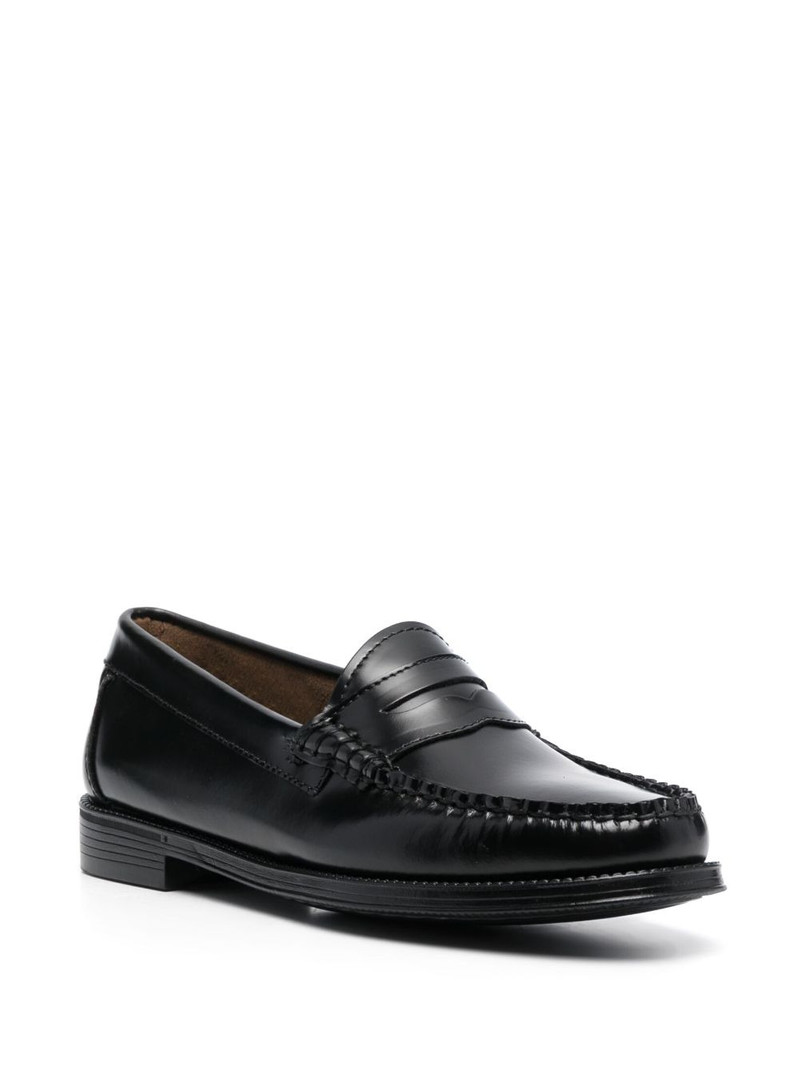 G.H.BASS round-toe leather loafers outlook