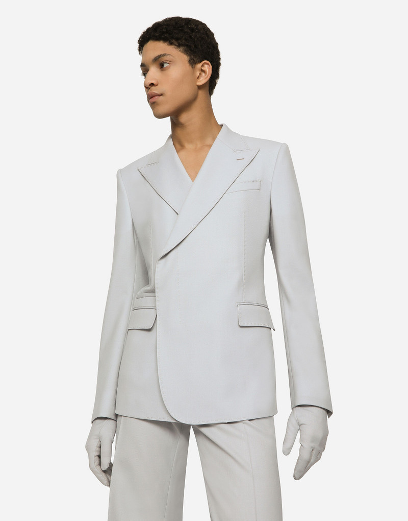 Double-breasted stretch wool Sicilia-fit jacket 4