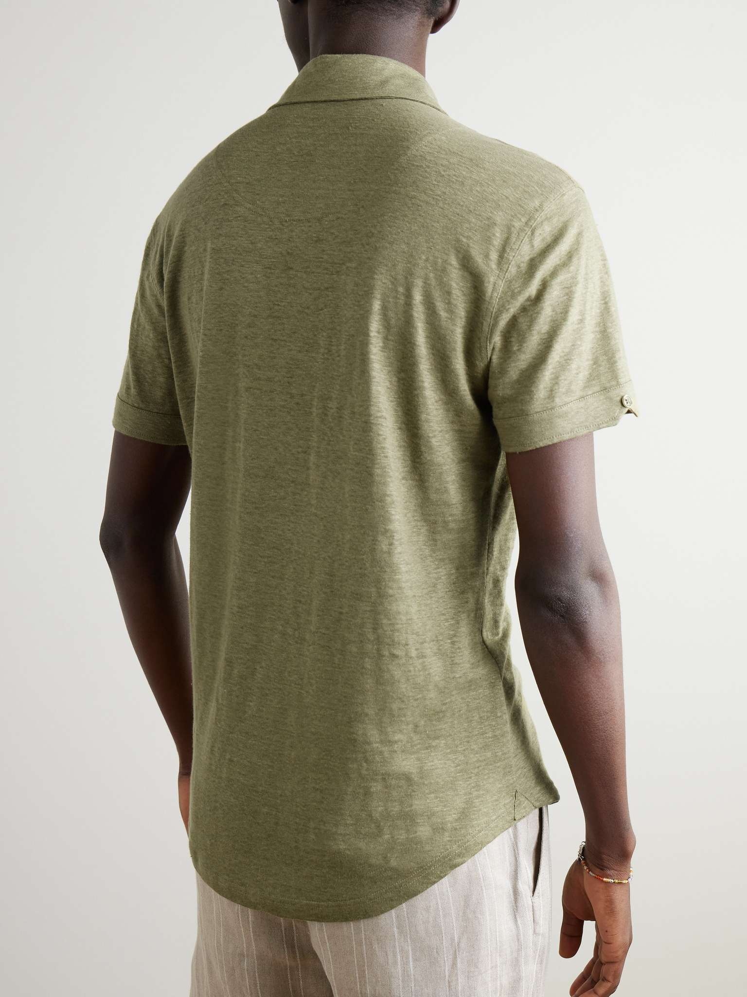 Sebastian Linen-Jersey Polo Shirt - 3