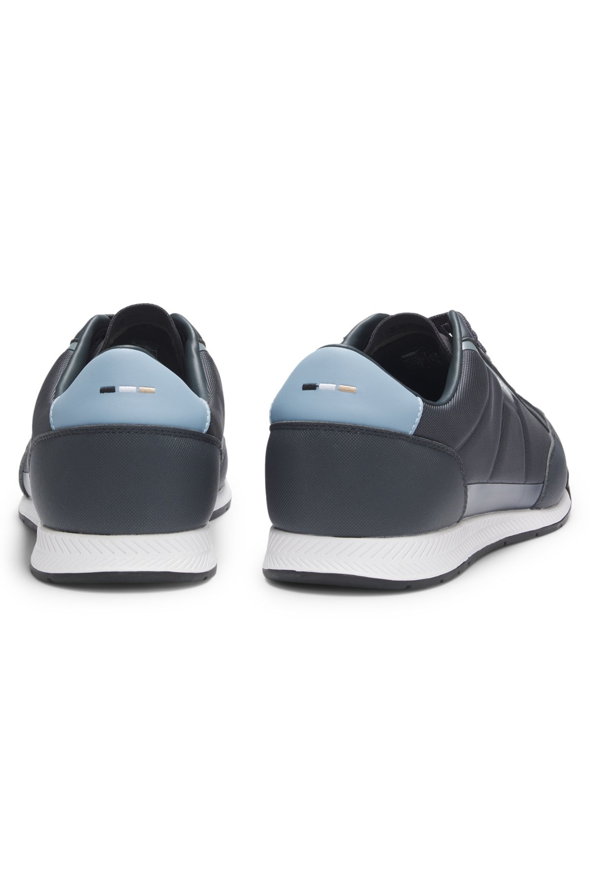 MIXED-MATERIAL TRAINERS WITH CONTRAST BACK TAB - 5