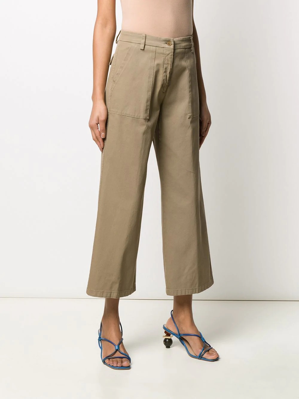 wide leg flap pocket trousers - 3