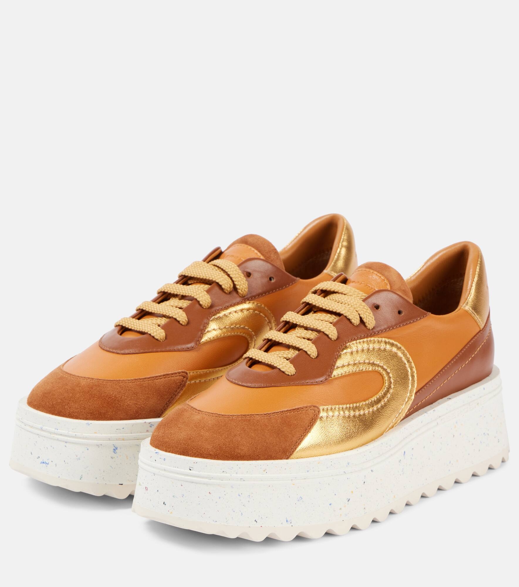 Awake leather platform sneakers - 4