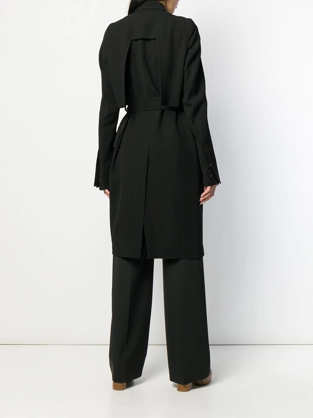 single-breasted belted coat - 4