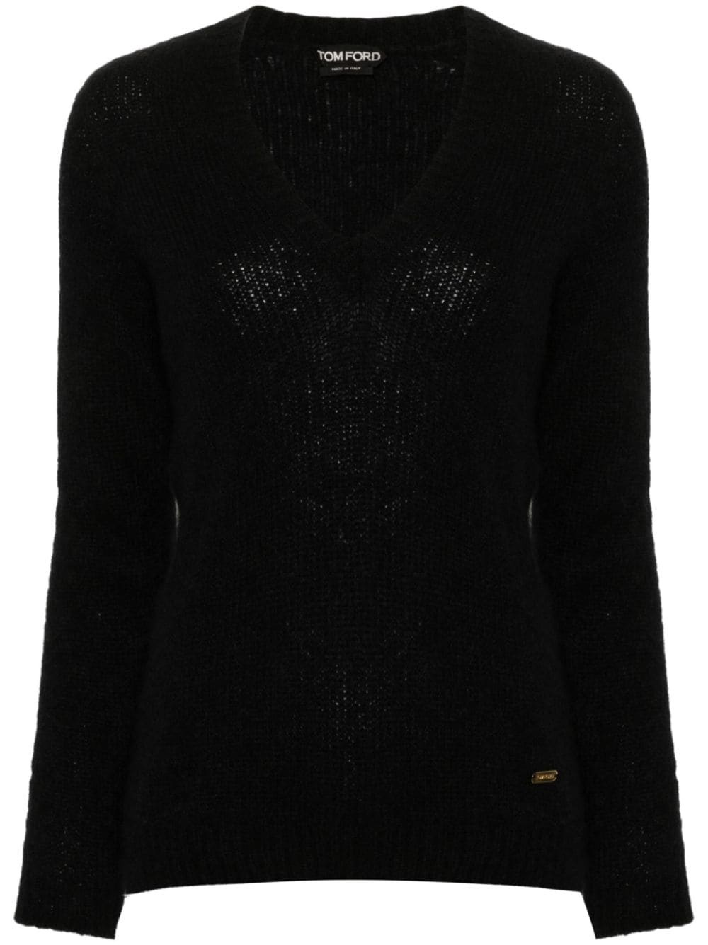 V-neck long-sleeve jumper - 1