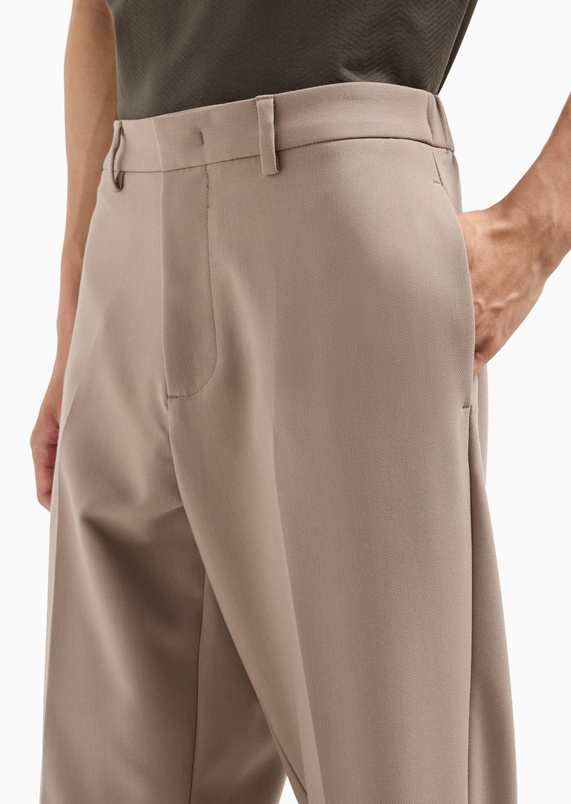 Viscose-blend elasticated-waist trousers 5