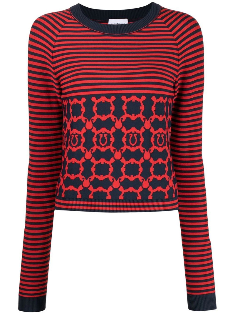 striped Gancini long-sleeve top 1