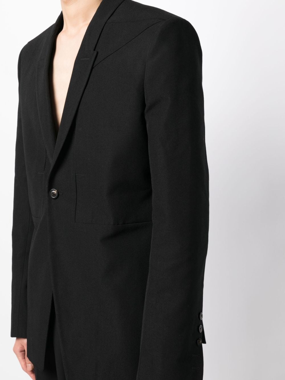 seam-detail single-breasted blazer - 5