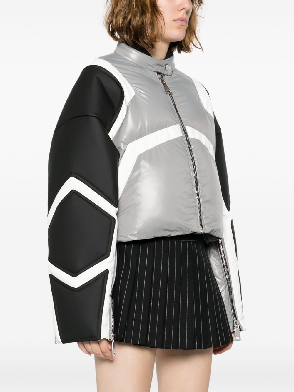 Khris Crop Biker puffer jacket - 3
