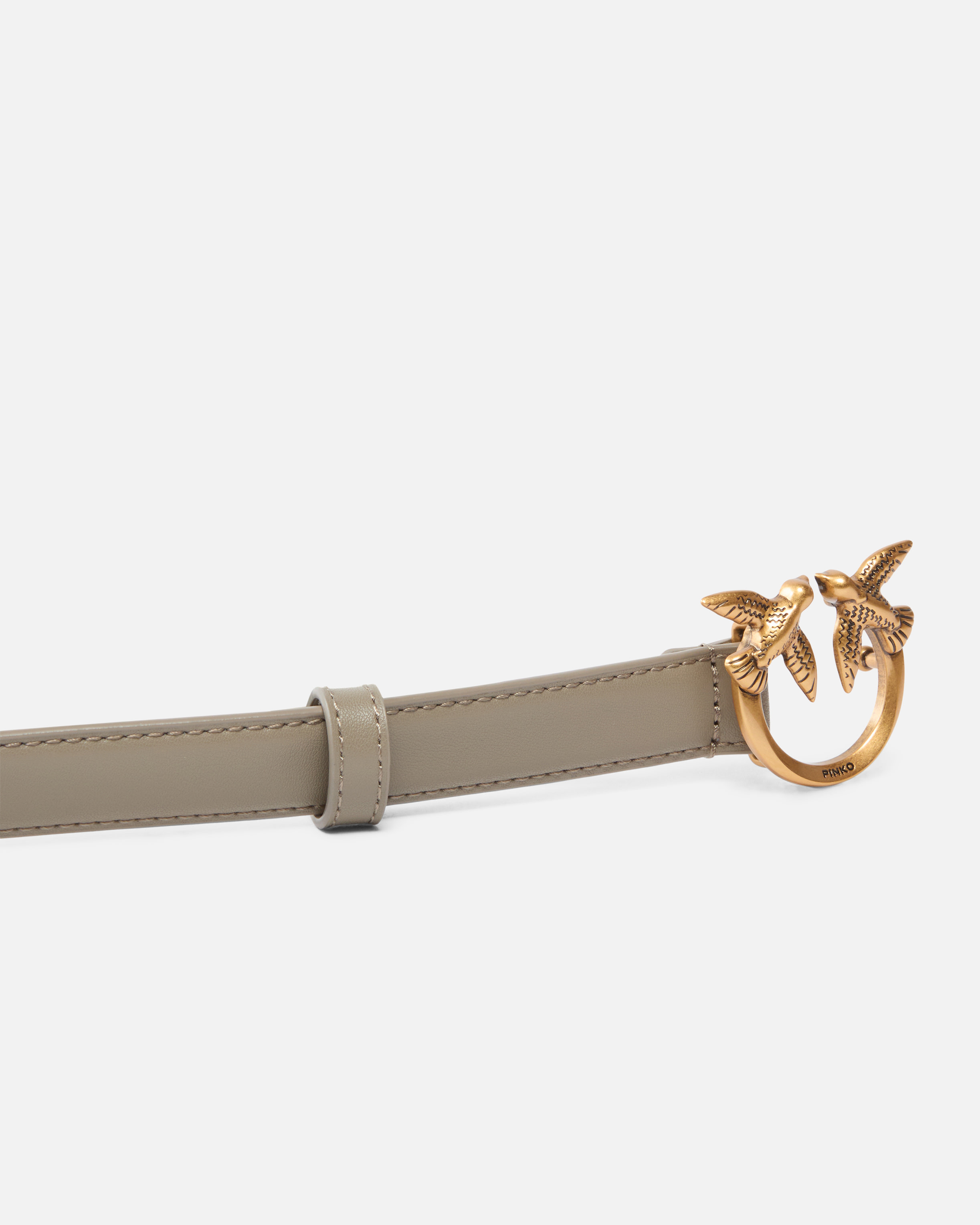 LOVE BIRDS THIN LEATHER BELT 2CM - 5