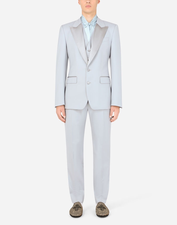 Three-piece Sicilia-fit suit in stretch wool - 1