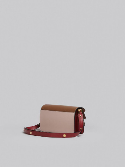 Marni TRUNK BAG E/W IN BROWN PINK AND RED LEATHER outlook